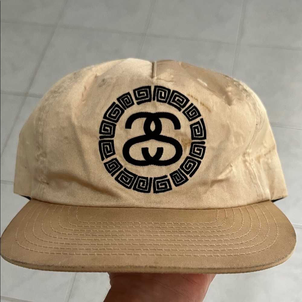 Stussy Beige Cap with Black Logo